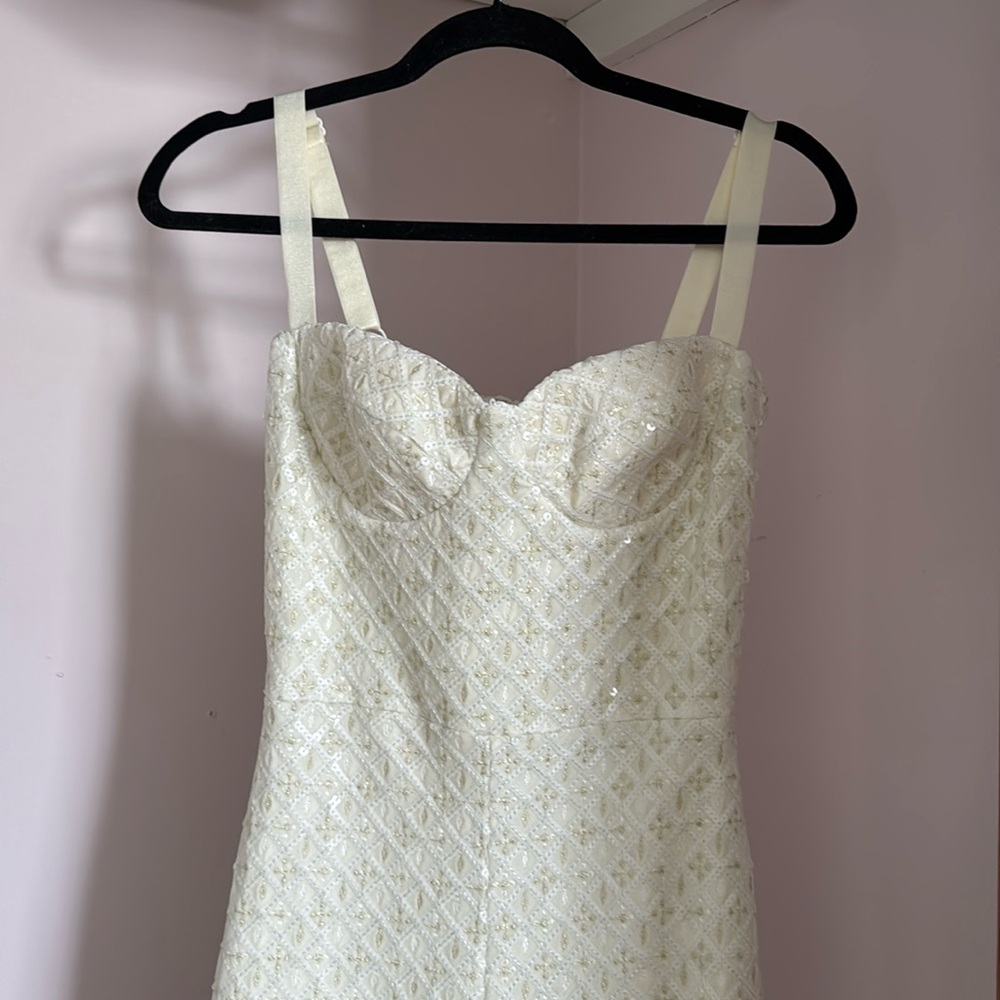 NWT Nadine Merabi white Hailey jumpsuit new with tags size XS